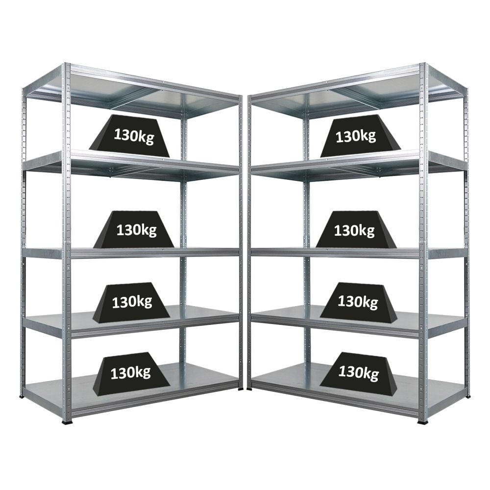 SCHWERLASTREGAL Steel Eagle 2er-Set 180x120x60cm Fachlast 130kg Verzinkt - Silberfarben, Metall (240/180/60cm) - PROREGAL