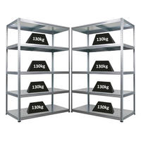 SCHWERLASTREGAL Steel Eagle 2er-Set 180x120x60cm Fachlast 130kg Verzinkt - Silberfarben, Metall (240/180/60cm) - PROREGAL