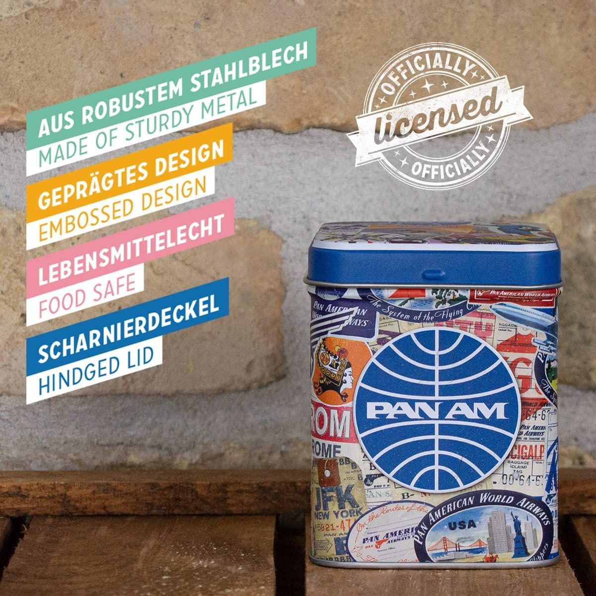 TEEDOSE Pan Am Travel Collage - Multicolor, Metall (7.5/9.5cm) - Nostalgic-Art
