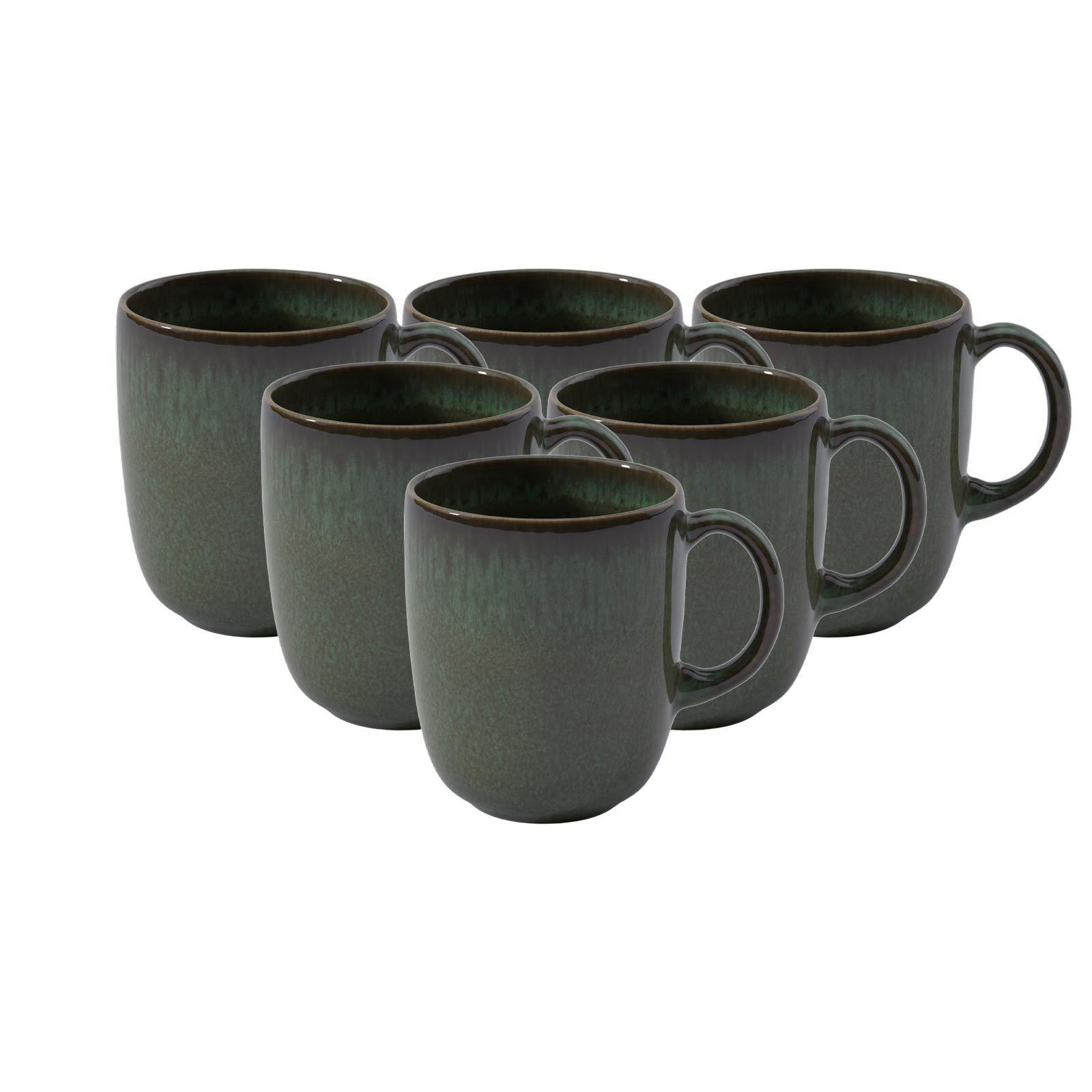 BECHER MIT HENKEL Lave Vert 400 ml 6er Set - Grün, Keramik (0.4L) - like.Villeroy & Boch