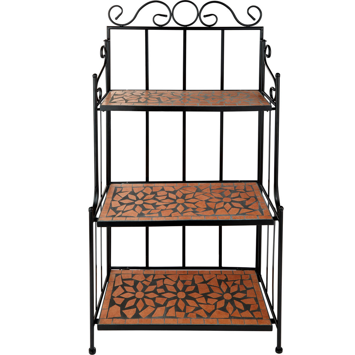 METALLREGAL , 61 x 29 x 114 cm, terracotta - Terracotta, Metall (29/114/61cm) - tectake