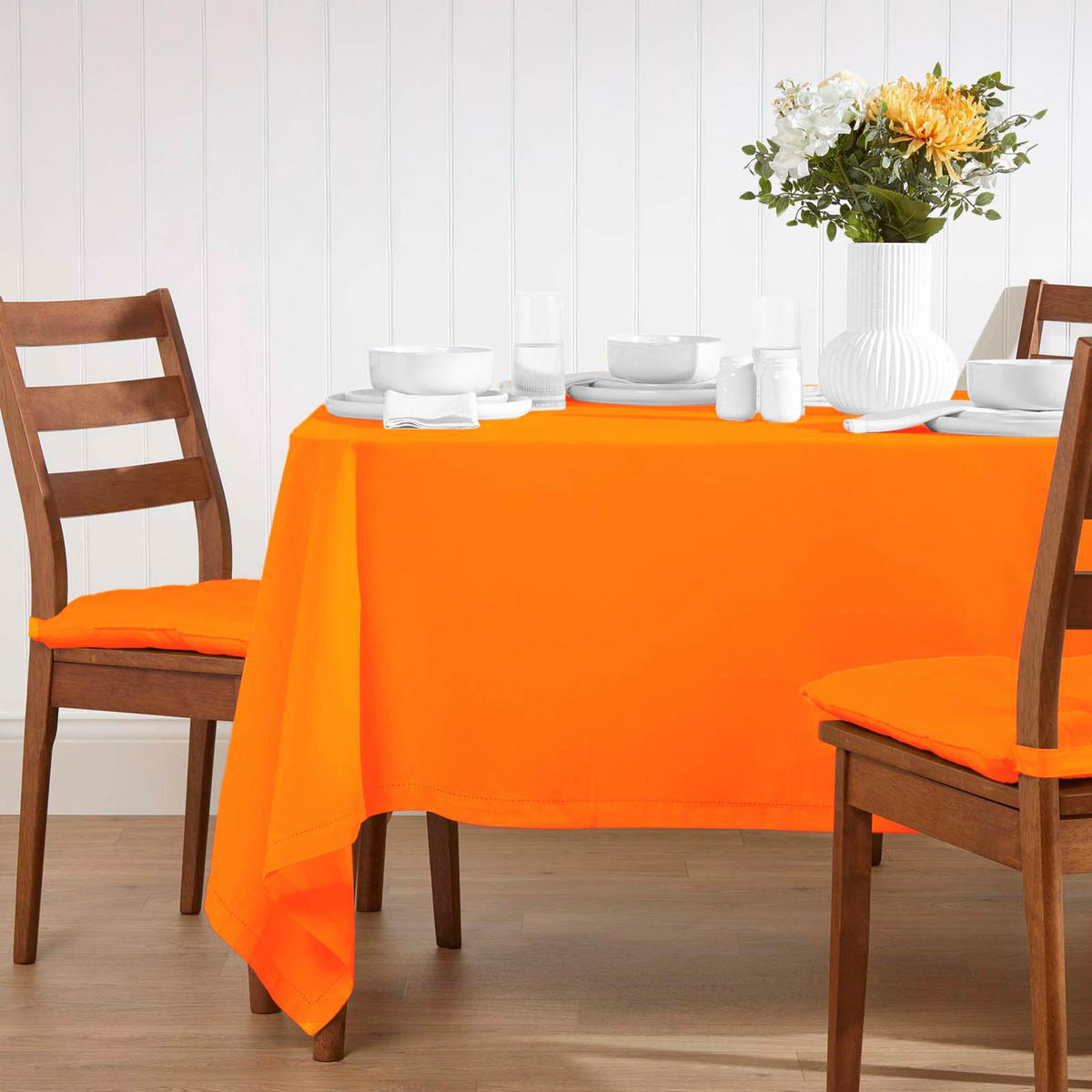 TISCHDECKE orange 137/228 cm, 100% Baumwolle - Orange, Textil (137/228cm) - Homescapes