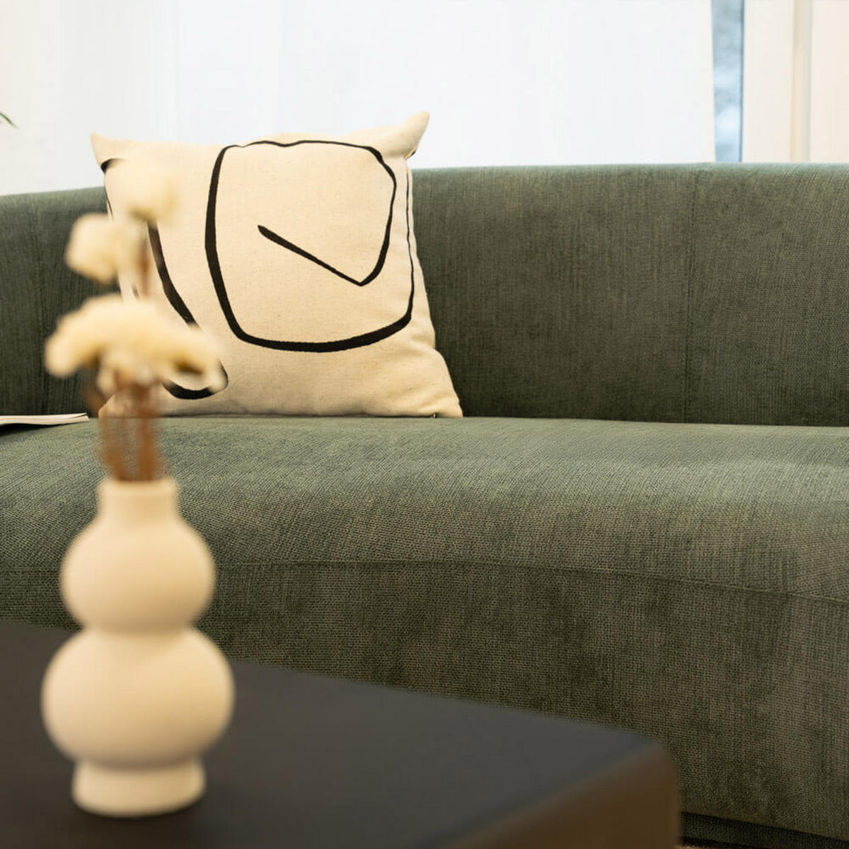 LOUNGE SET CASARA - Webstoff Dunkelgrün - Dunkelgrün, Kunststoff (258/72/128cm) - Home Deluxe