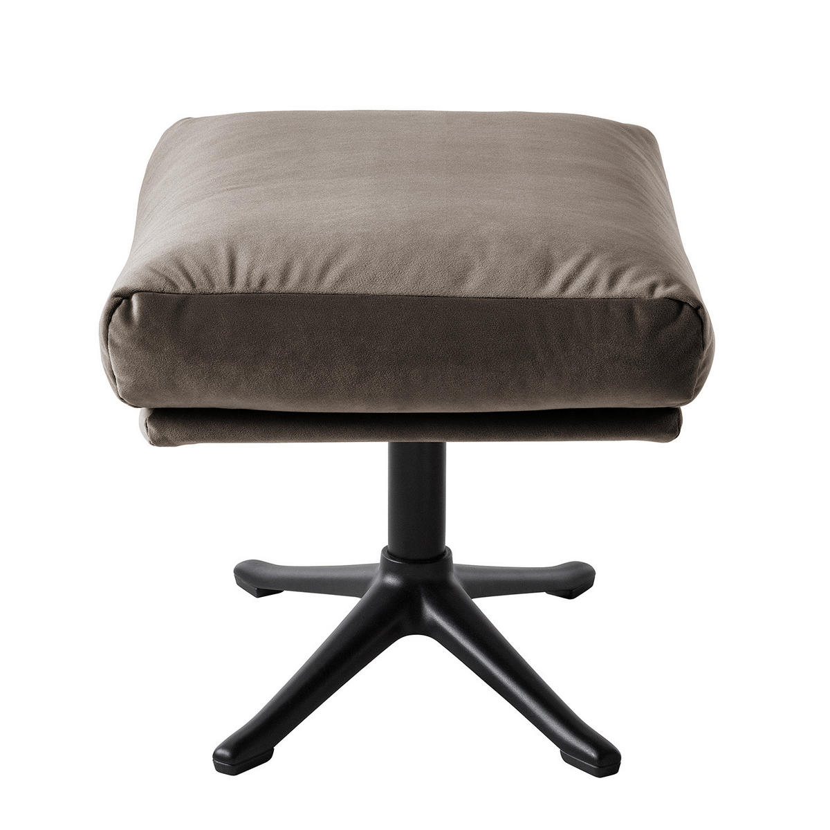 POLSTERHOCKER mit Kreuzfuß - Taupe/Schwarz, Textil/Metall (51/37/41cm) - home24