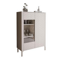 GLASVITRINE LUMI, Kaschmir - Kaschmir, Holzwerkstoff (103/130/41cm) - Lookway