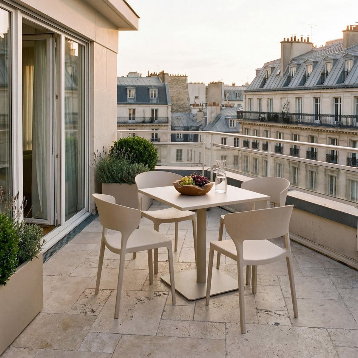 STUHL FÜR DRAUSSEN Serin Beige 48 cm x 76 cm - Beige, Kunststoff (48/76/52cm) - Klast Home