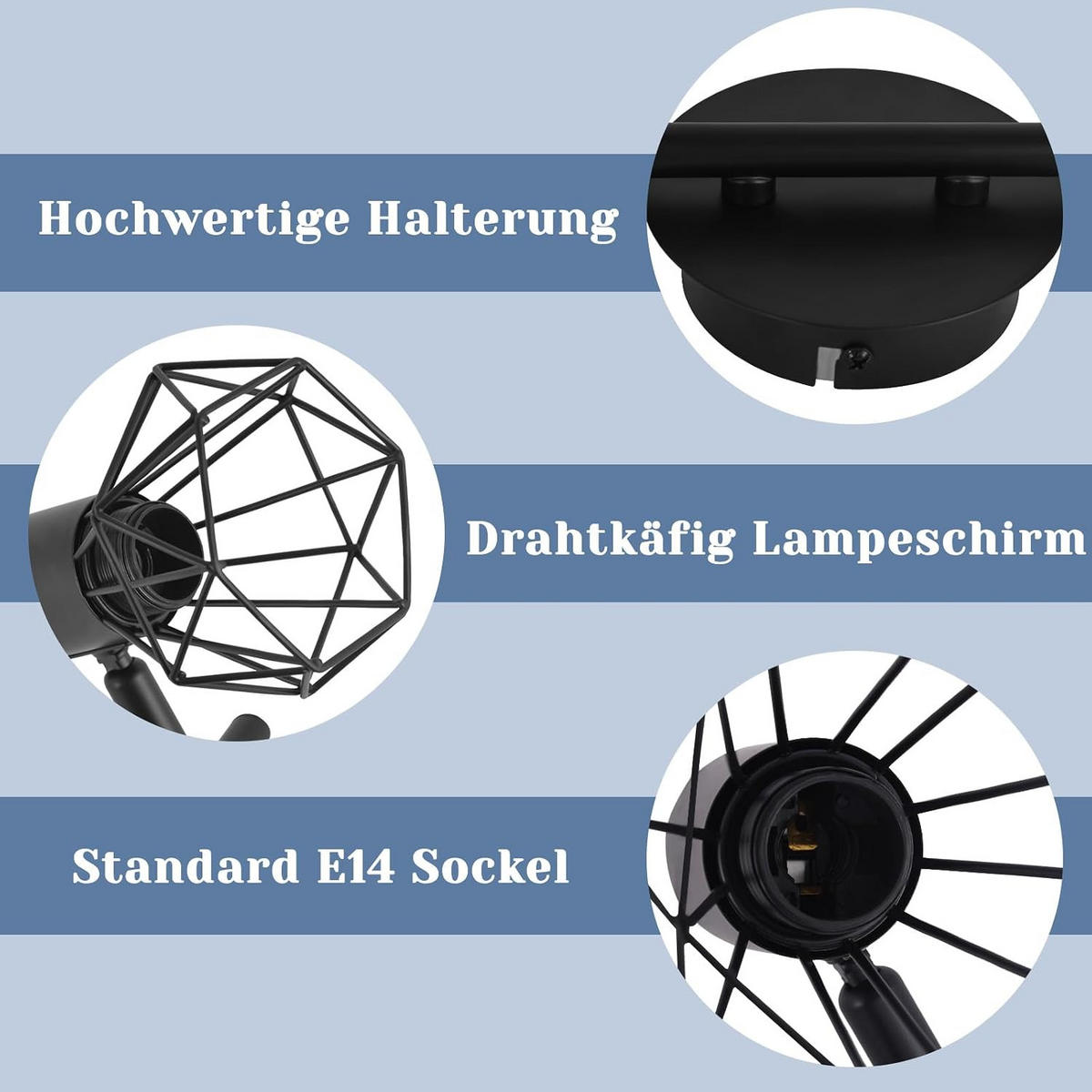 DECKENSTRAHLER Stralina 10/20/28 cm - Schwarz, Metall (28/10/20cm) - ZMH