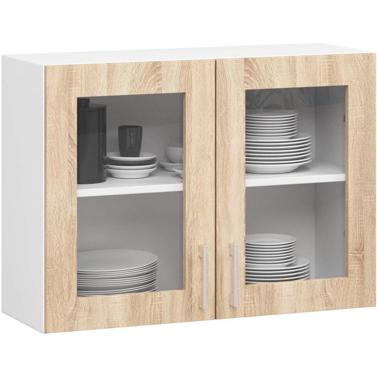 KUCHYŇSKÝ BLOK Bílá, dub Sonoma 203/180/44,5 - bílá, kompozitní dřevo (180/203/44.5cm) - RAUMHIRSCH FURNITURE