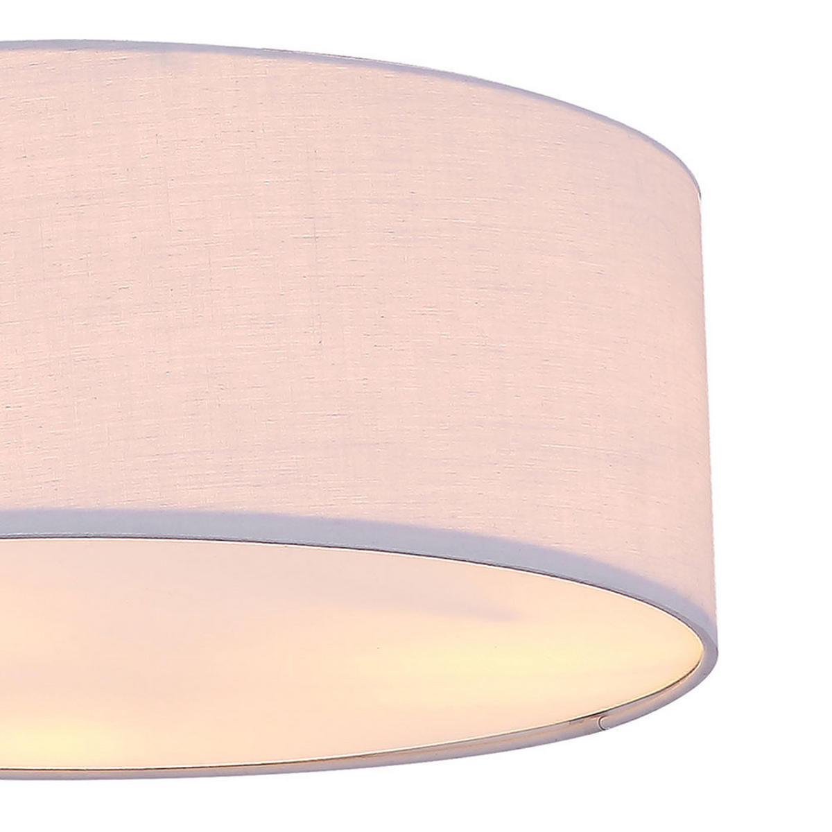 DECKENLEUCHTE Textil Weiß Grau Rund - Weiß, Metall (40/40/16.5cm)