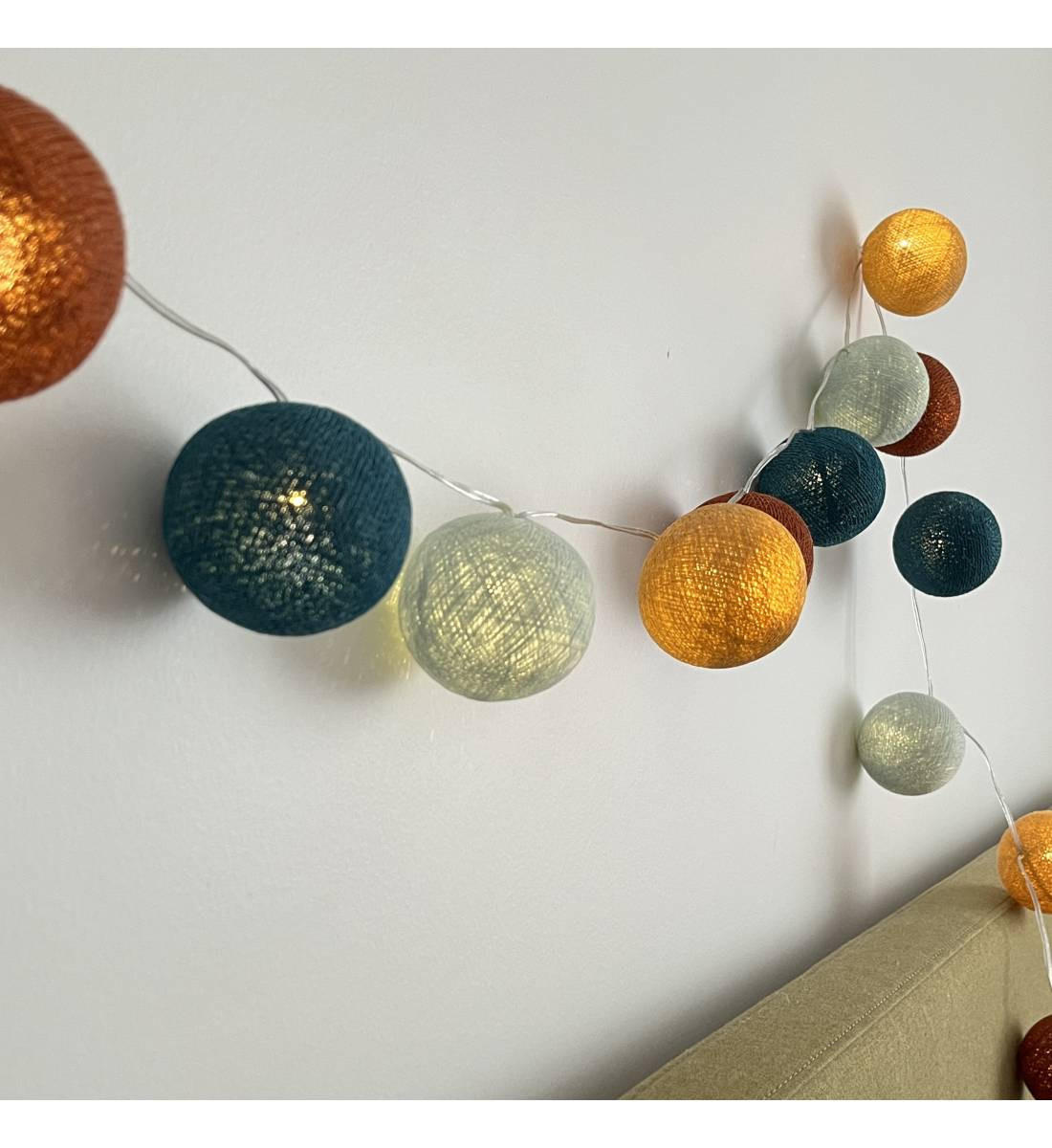 LICHTERKETTE LED Boxen - Jasmin- Anthrazitgrau - Anthrazit, Textil (165cm) - La case du cousin paul