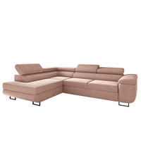 ECKSOFA ATOMIC Mit Schlaffunktion, Stoff Poso, Rosa, Links - Rosa, Holz (203/277cm) - Kaiser Möbel