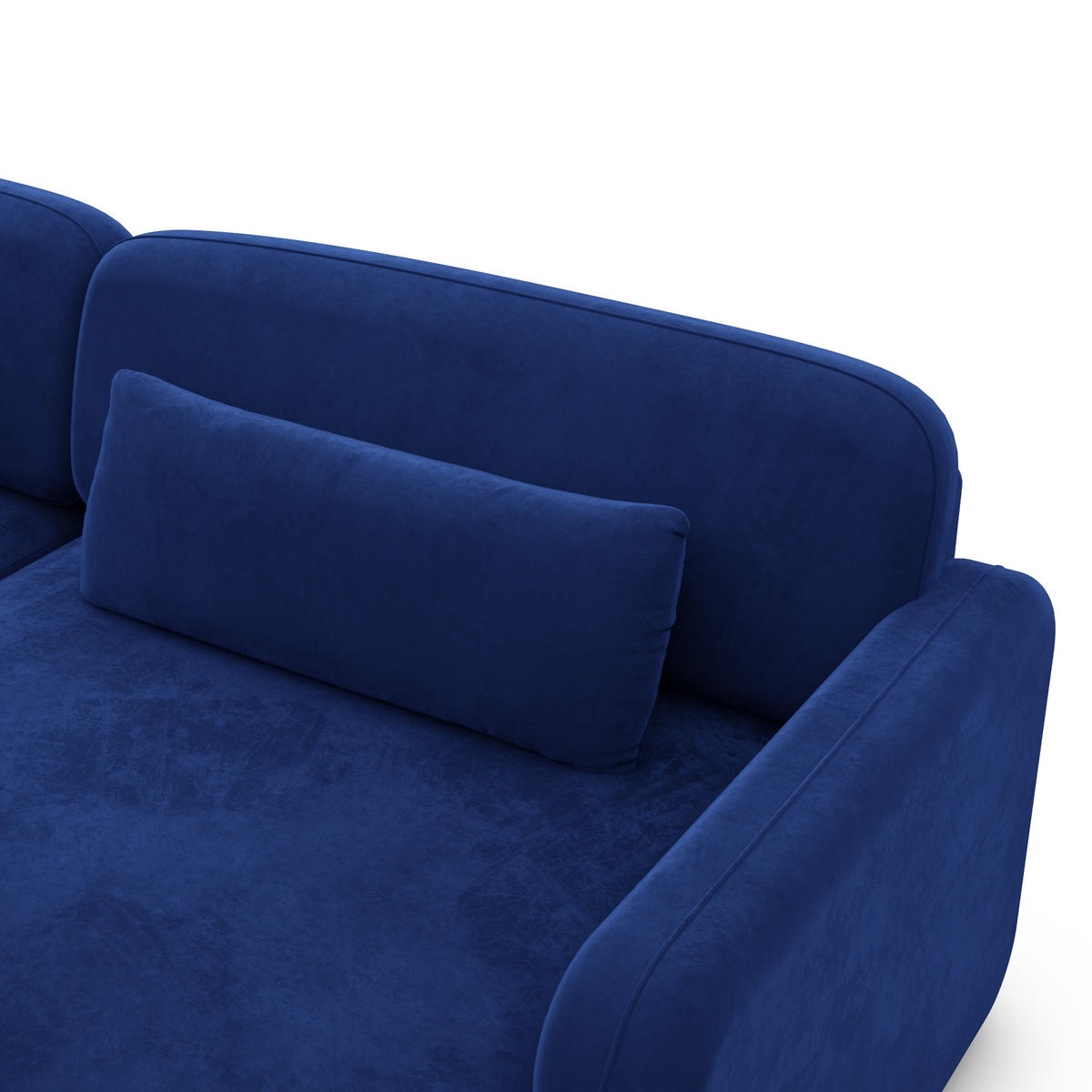 ECKSOFA Valencia L Form Samtstoff Dunkelblau - Dunkelblau, Textil (229/229cm) - Sofa Dreams