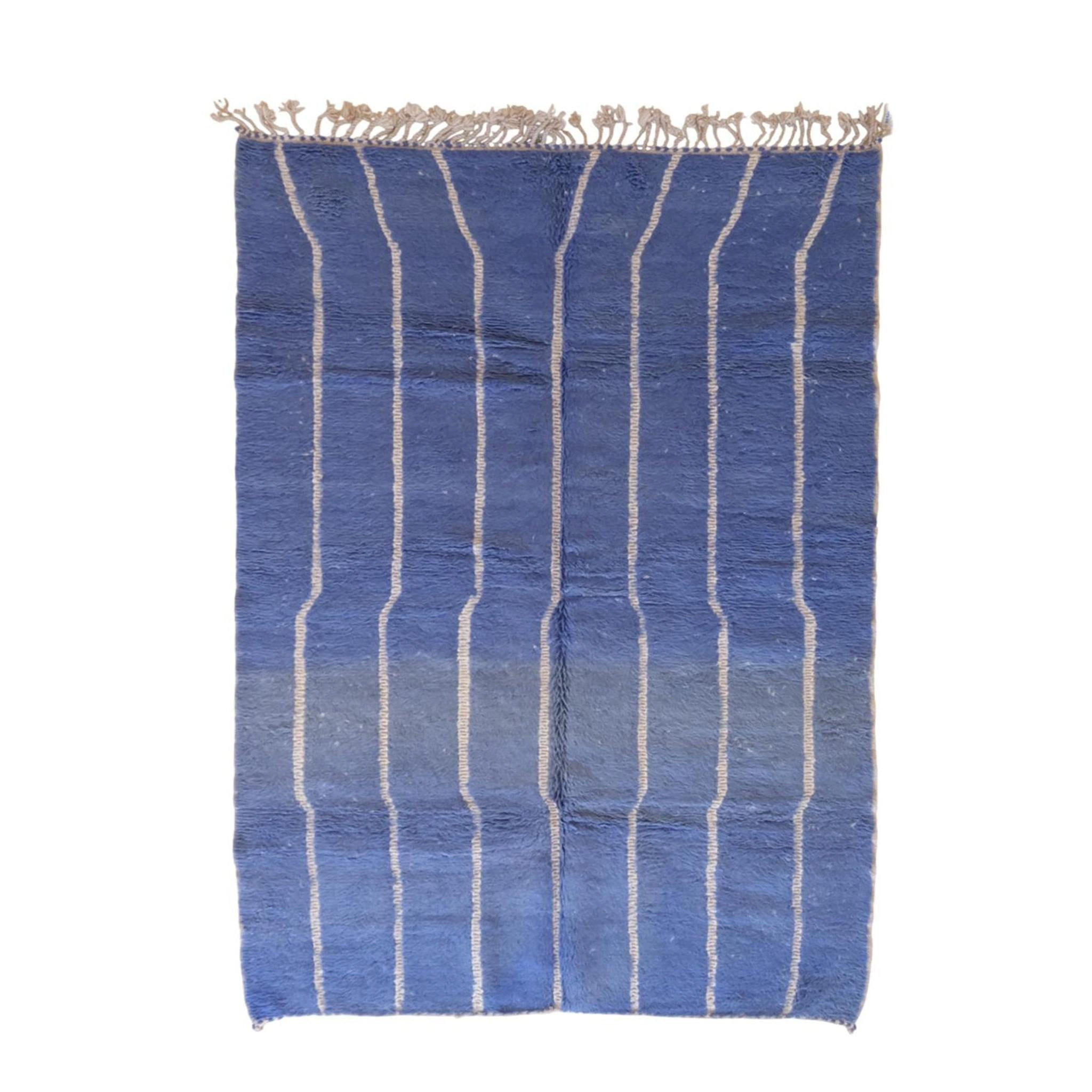 BERBERTEPPICH aus reiner Wolle 202x 289 cm - Blau, Naturmaterialien (202/289cm) - AFK Living