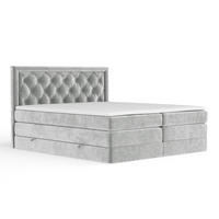 BOXSPRINGBETT Aurelia Hellgrau 180/200 cm - Hellgrau/Schwarz, Holz/Holzwerkstoff (180/200cm) - Maison de Reve