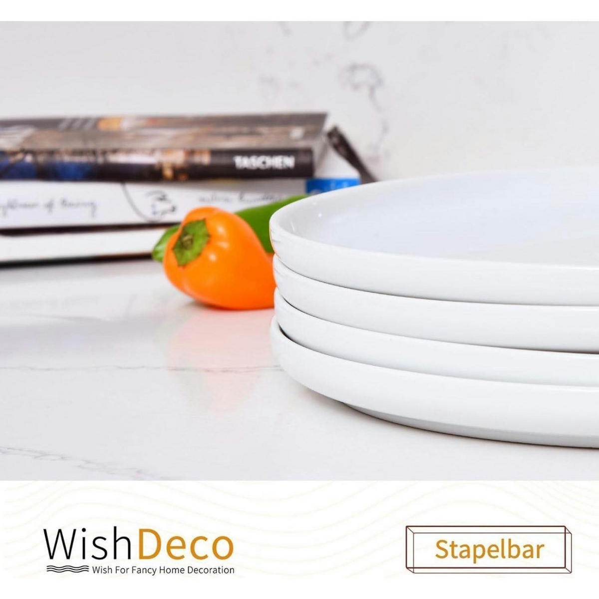 SPEISETELLER 4er Set Weiß 27 cm - Weiß, Keramik (27/27/2.2cm)