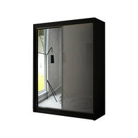 SCHIEBETÜRENSCHRANK ELIS - Schwarz/Grau, Holzwerkstoff (120/215/61cm) - Meblini