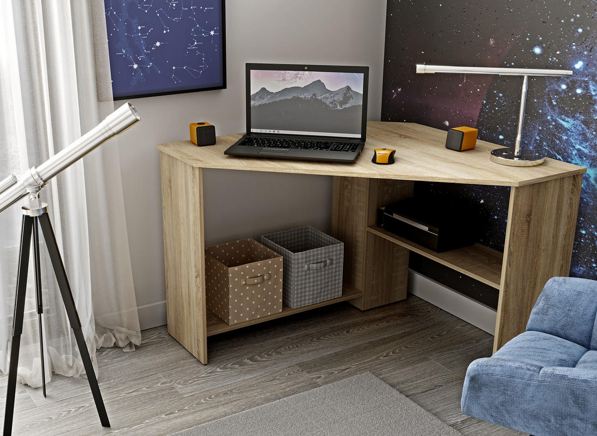 SCHREIBTISCH SPAZIO 80x80x73 cm Bürotisch Computertisch, Sonoma Eiche - Sonoma Eiche, Holzwerkstoff (80/80/73cm) - MASSENO