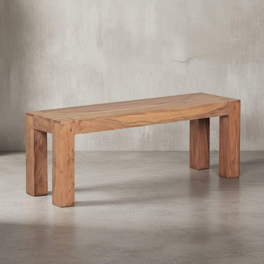 SITZBANK Massivholz Landhausstil handgefertigt, Beige 120x35x45 cm - Beige, Holz (120/45/35cm) - KADIMA DESIGN