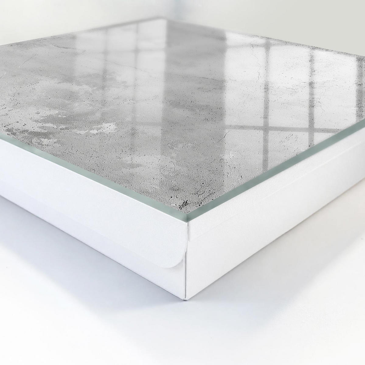 SCHLÜSSELBOX Weiß 30x30 cm – Türöffnung nach rechts - Unverfälschte Eleganz - Grau, Metall (30/30/5cm) - TULUP