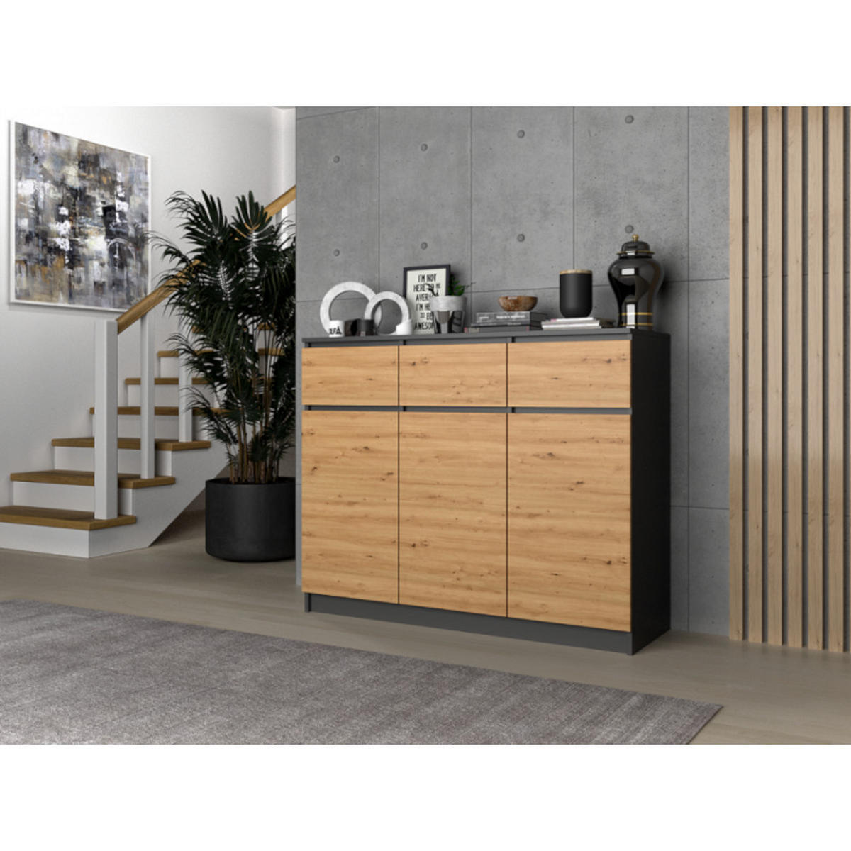 KOMMODE Artisan 120/97/40 - Eiche Artisan, Holzwerkstoff (120/97/40cm) - RAUMHIRSCH FURNITURE