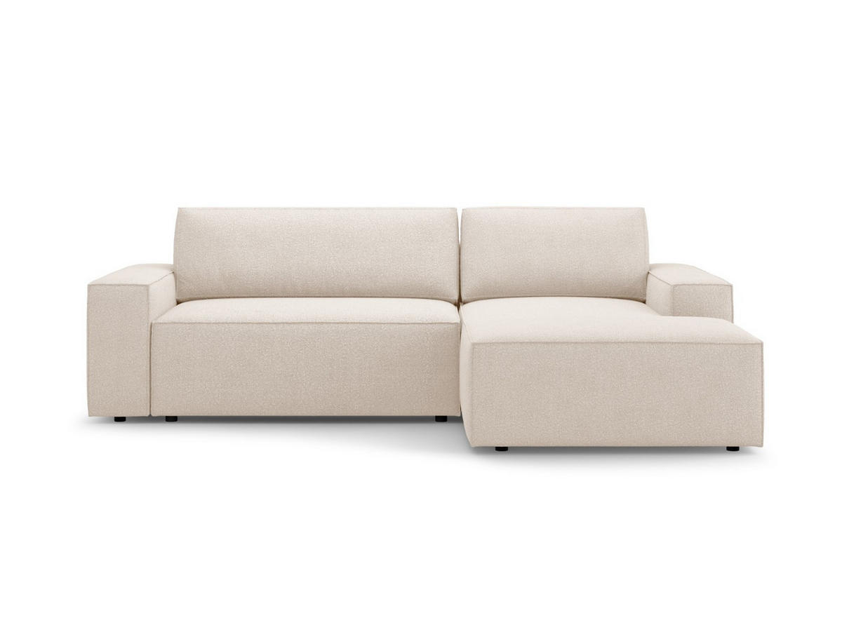 ECKSOFA ausklappbar rechts mit Container Jodie aus Boucle beige 3 Sitzplätze - Beige, Textil (151/246cm) - Micadoni