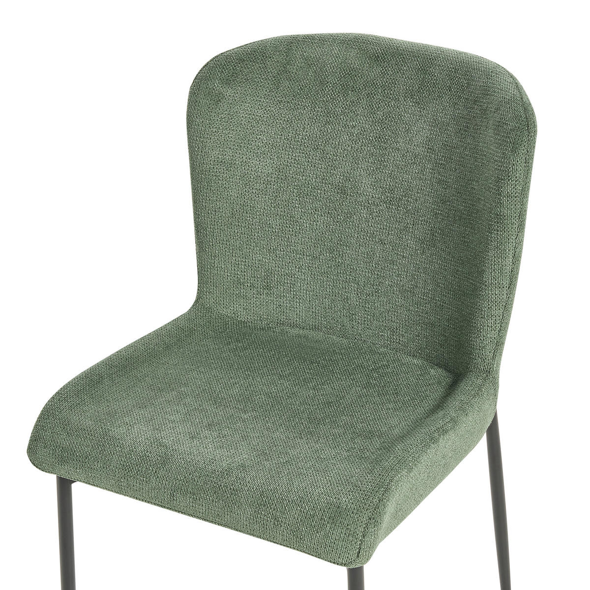 ESSZIMMERSTUHL 2er-Set Polsterbezug Grün Ada - Grün, Textil/Metall (49/82/48cm) - Beliani
