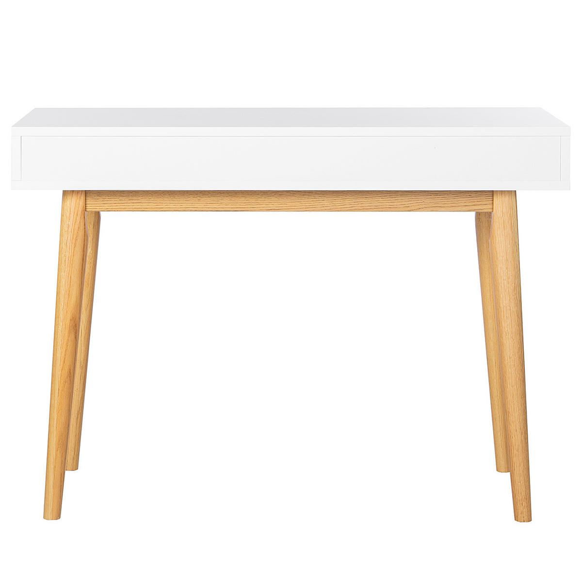 SCHREIBTISCH mit 2 Schubladen - Weiß / Eiche - Weiß, Holzwerkstoff (50/110/80cm) - home24