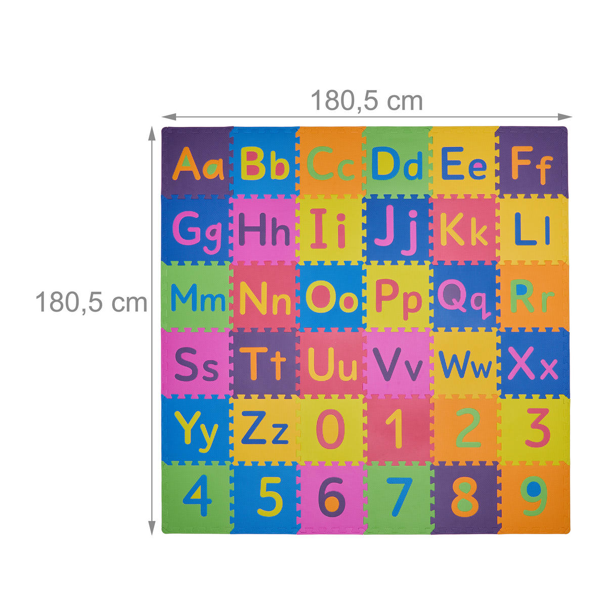 90TLG.PUZZLEMATTE - Multicolor, Textil (180.5/180.5cm) - Relaxdays