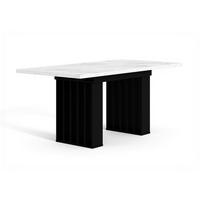 ESSTISCH MARDIS Ausziehbar 160 - 240 / 80 x 75 cm - Schwarz/Weiß, Holz (160/80/75cm) - MASSENO