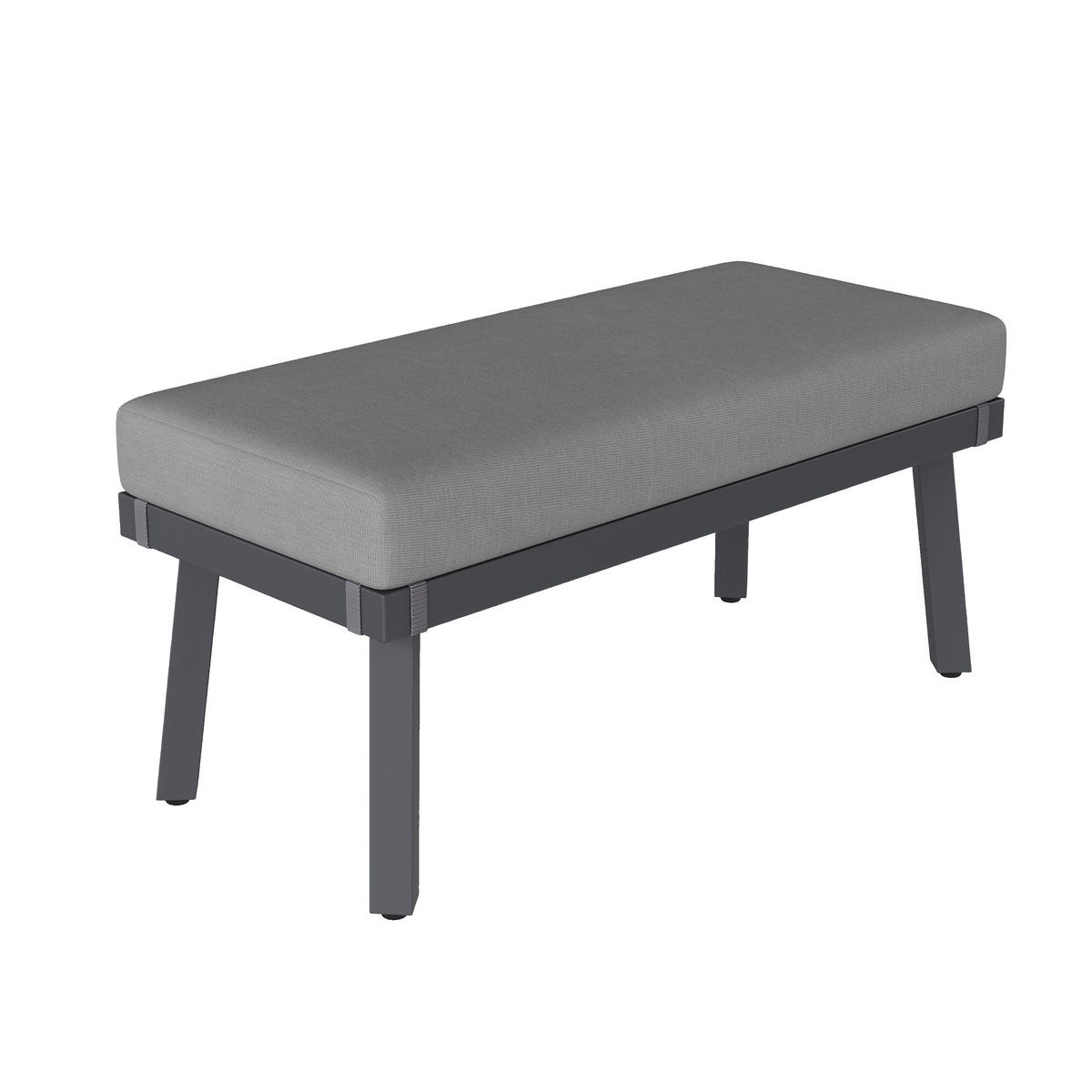 GARTEN-ESSGRUPPE 240/183/40 cm grau aus Stahl und Polyester für bis zu 8 Personen - Grau, Holzwerkstoff - OKWISH