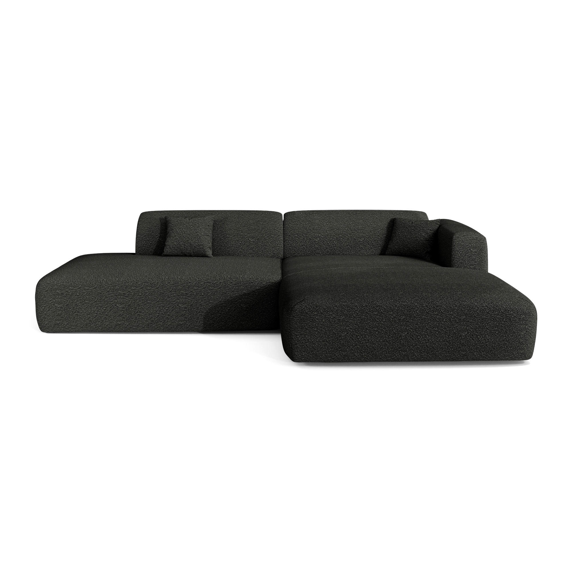 ECKSOFA RECHTS Bouclé-Stoff Dunkles Anthrazit 310cm - Anthrazit, Textil (310/96cm) - Sia Home