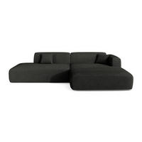 ECKSOFA RECHTS Bouclé-Stoff Dunkles Anthrazit 310cm - Anthrazit, Textil (310/96cm) - Sia Home