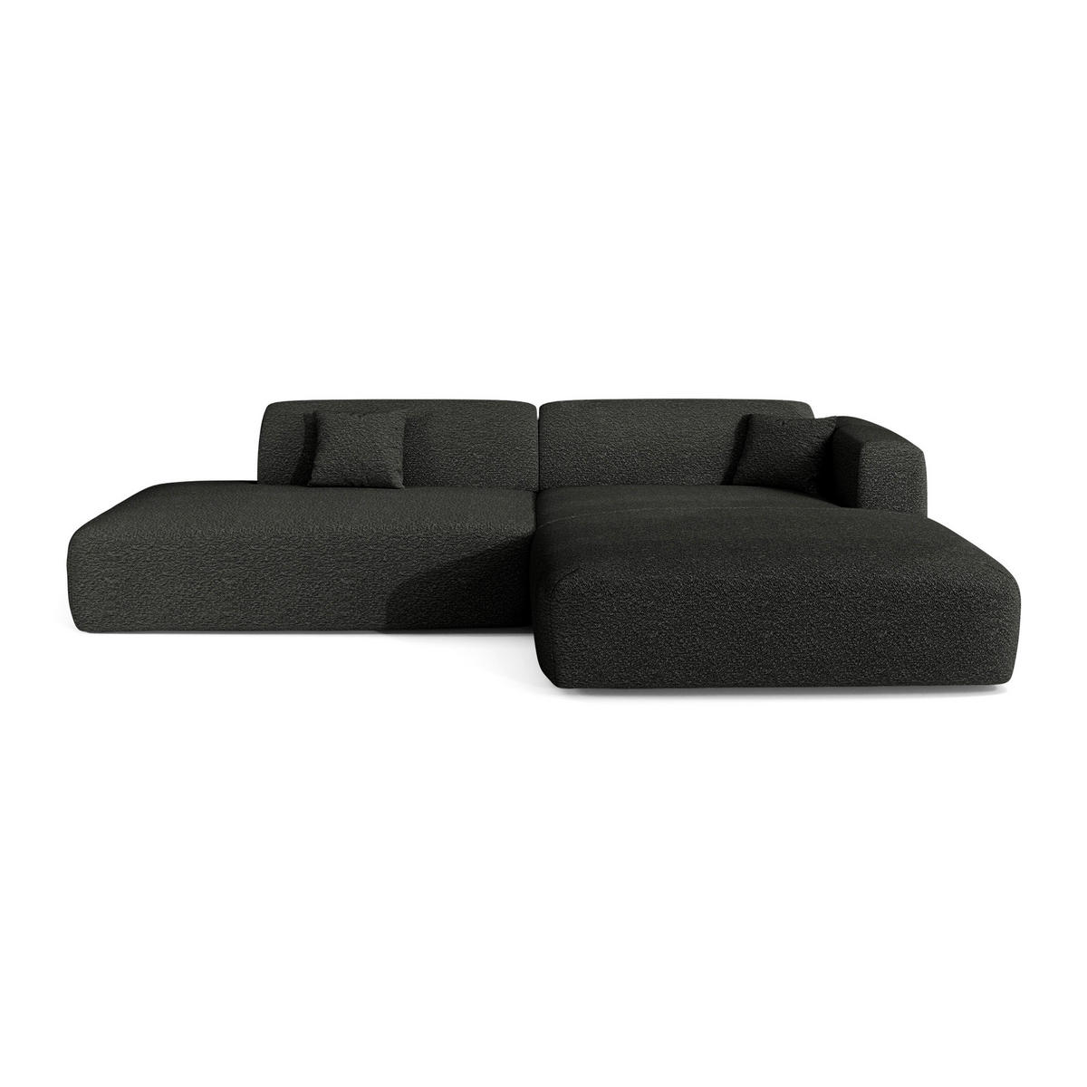 ECKSOFA RECHTS Bouclé-Stoff Dunkles Anthrazit 310cm - Anthrazit, Textil (310/96cm) - Sia Home
