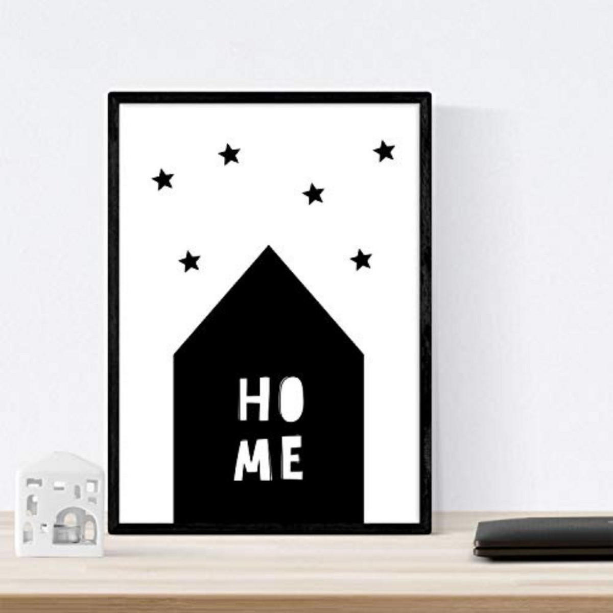 POSTER Set mit 4 „Casita, Mond, Berge und Wolken Herzen“ Tiere A3 Rahmenlos - Klar, Papier (29.7/3cm) - Nacnic