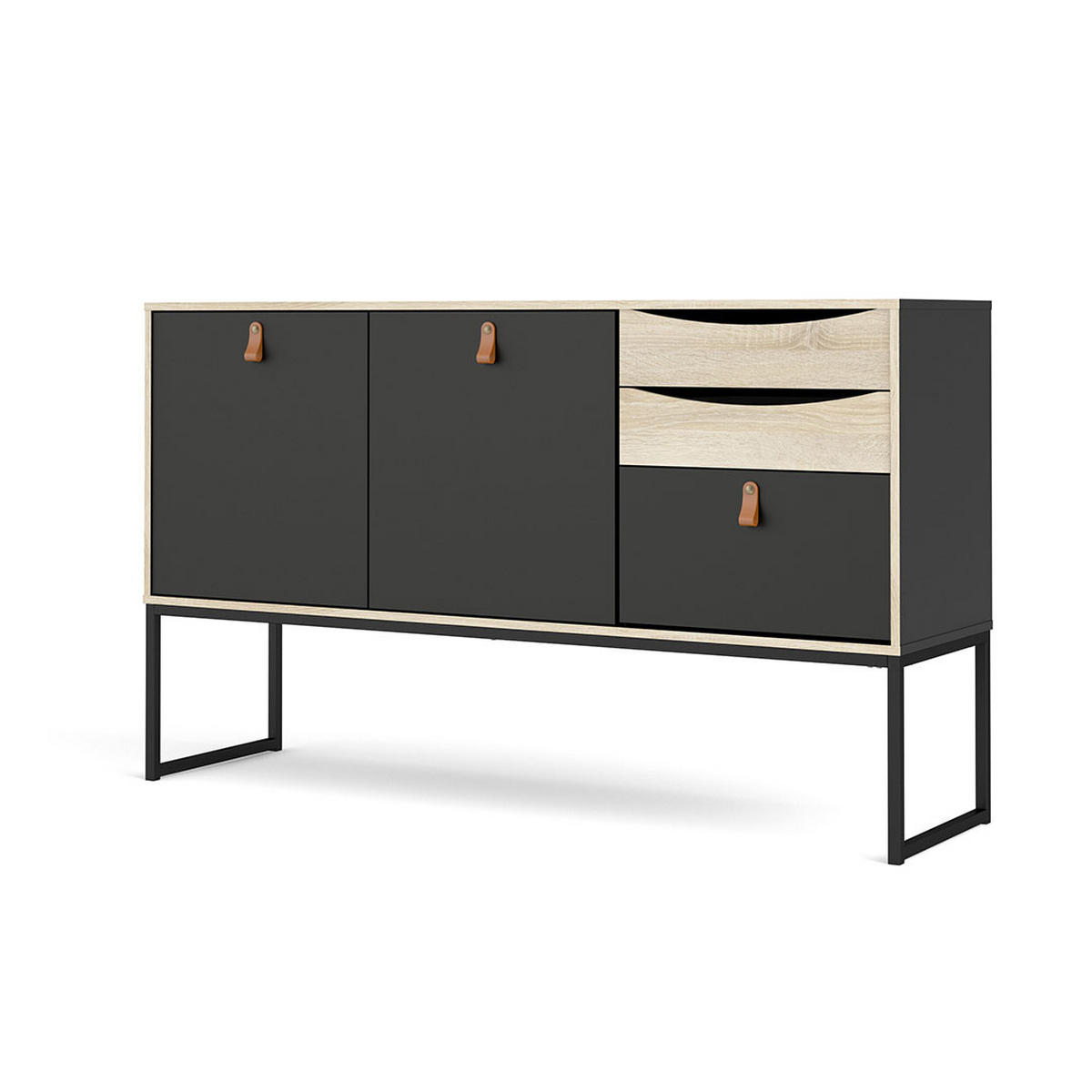 SIDEBOARD Sady Schwarz 147/40/87 cm - Schwarz, Holzwerkstoff (147/87/40cm) - ebuy24