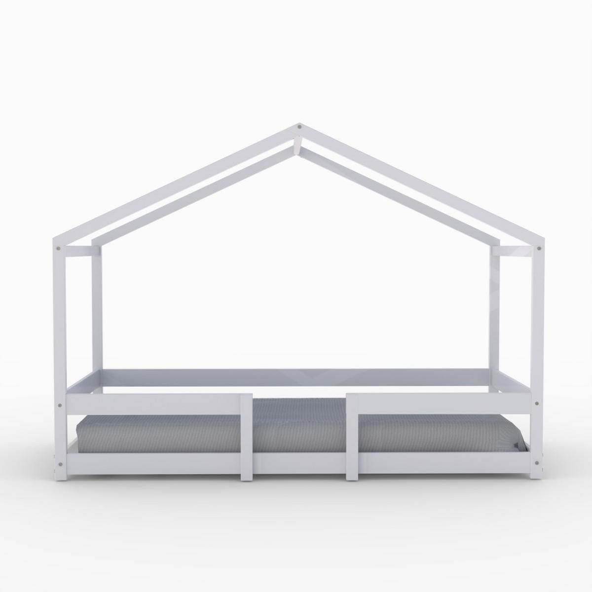 HAUSBETT INDIANA mit Lattenrost / Kinderbett 90x190 - Weiß - Weiß, Holz (90/190cm) - Weber Industries