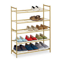 SCHUHREGAL - Goldfarben, Metall (70/90/26cm) - Relaxdays