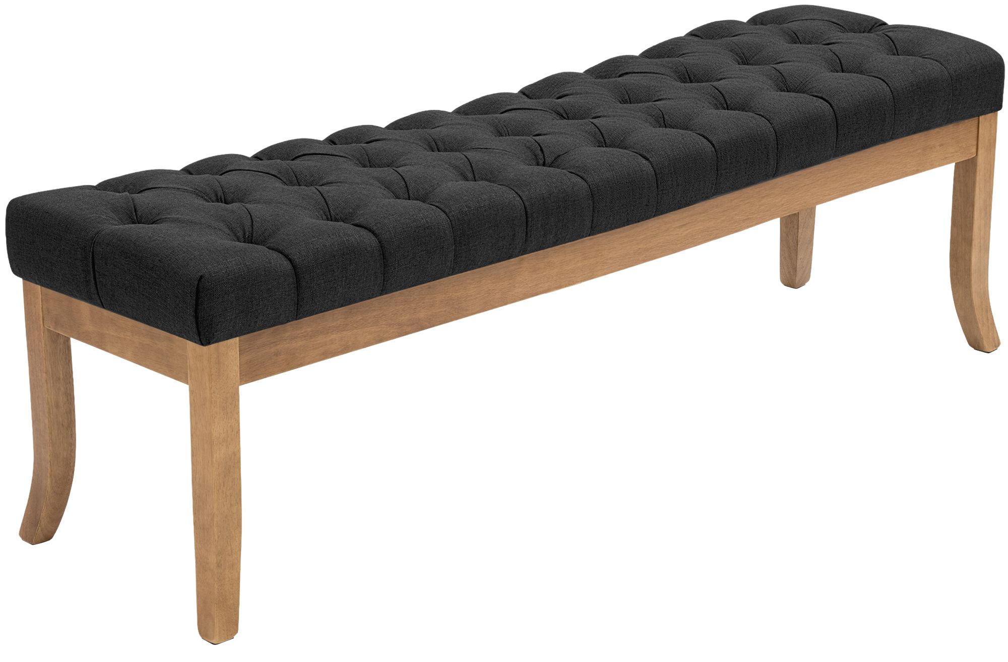 SITZBANK 150/38 cm Stoff Dunkelgrau - Dunkelgrau/Naturfarben, Holz/Textil (150/46/38cm) - CLP