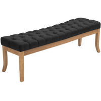 SITZBANK 150/38 cm Stoff Dunkelgrau - Dunkelgrau/Naturfarben, Holz/Textil (150/46/38cm) - CLP