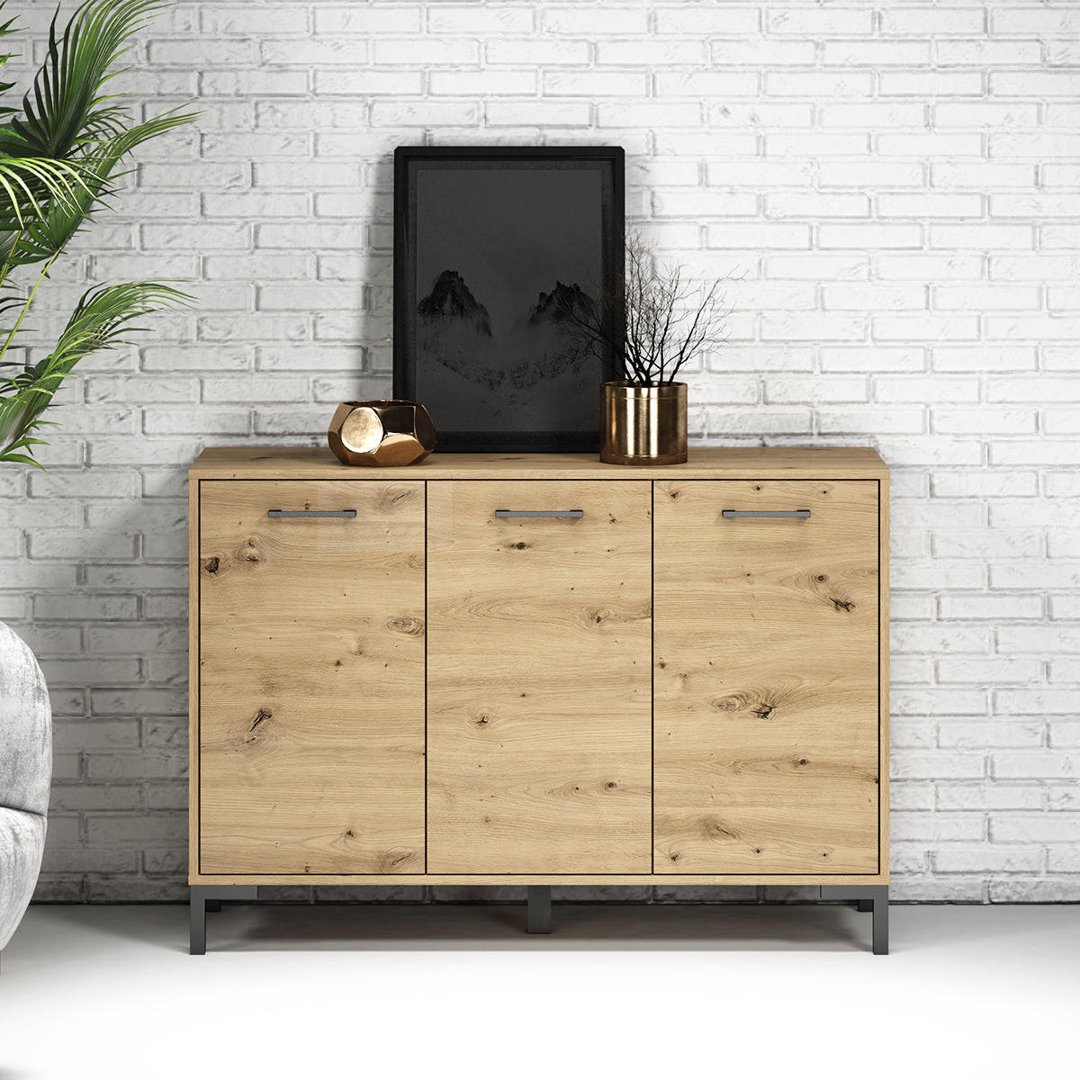 ŠIROKÁ KOMODA Liora Drevo - hnedá, kompozitné drevo (120/83/40cm) - Petits-meubles