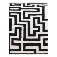 BERBERTEPPICH mit Labyrinthmuster 242x 347 cm - Schwarz, Naturmaterialien (242/347cm) - AFK Living