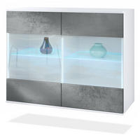 KOMMODE Bari Beton Dunkel Optik - Dunkelgrau, Holzwerkstoff (92.5/73.5/35cm) - Vladon
