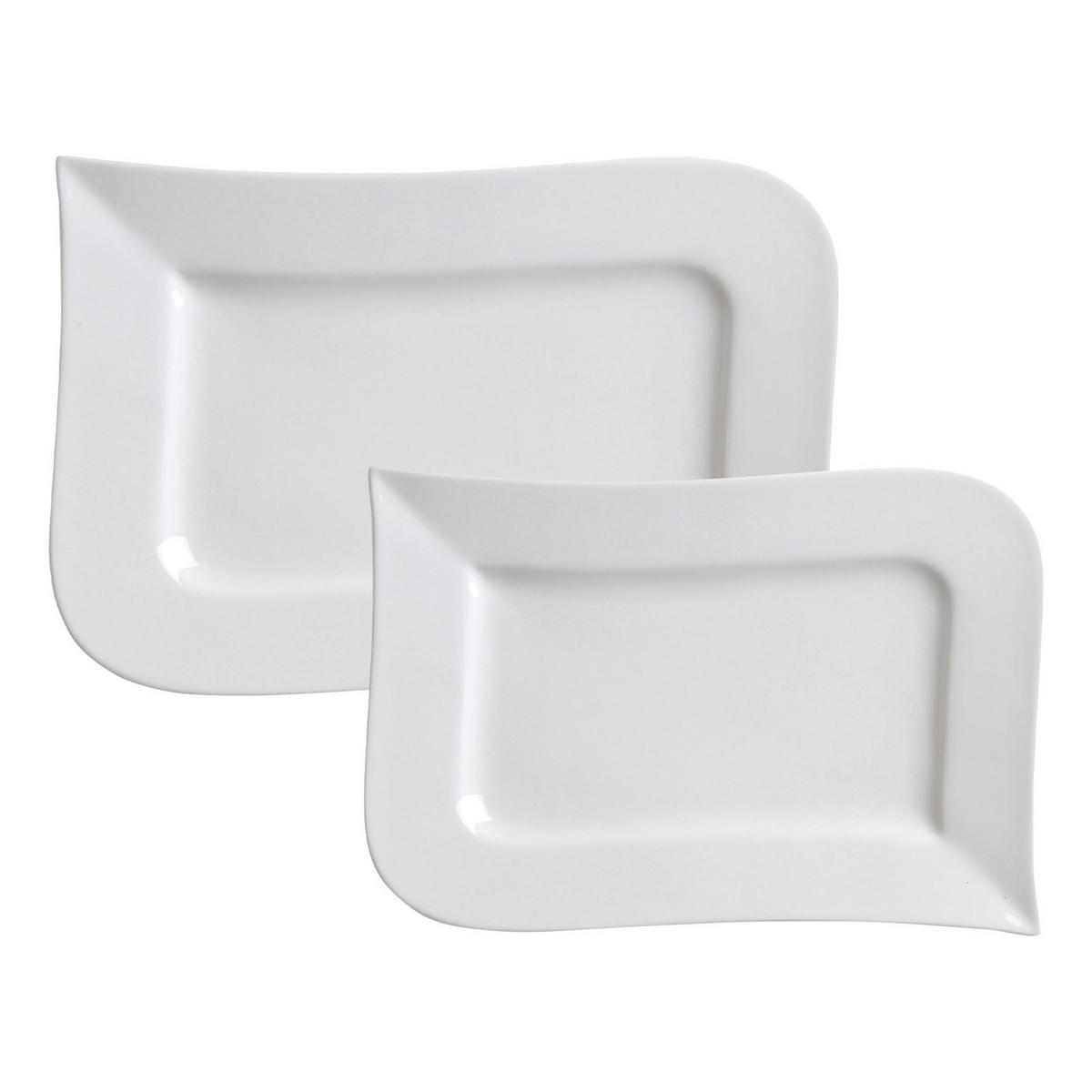 SERVIERPLATTEN SET Melodie weiß 2er Set - Weiß, Keramik (1/1/1cm) - Ritzenhoff Breker