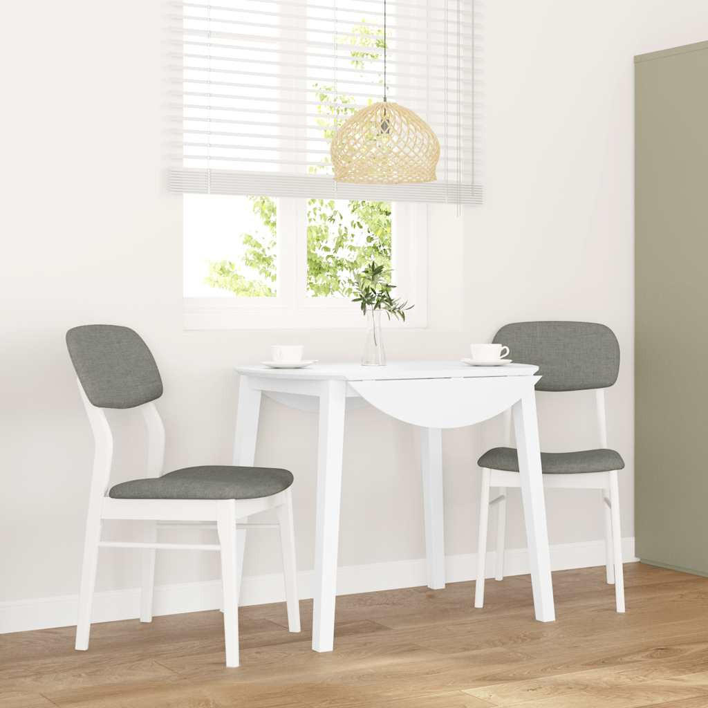 ESSZIMMERSTÜHLE mit Kissen 2 Stk. Weiß Massivholz Gummibaum 45*56*86.5cm - Weiß/Grau, Holz (45/86.5/56cm) - ZMH