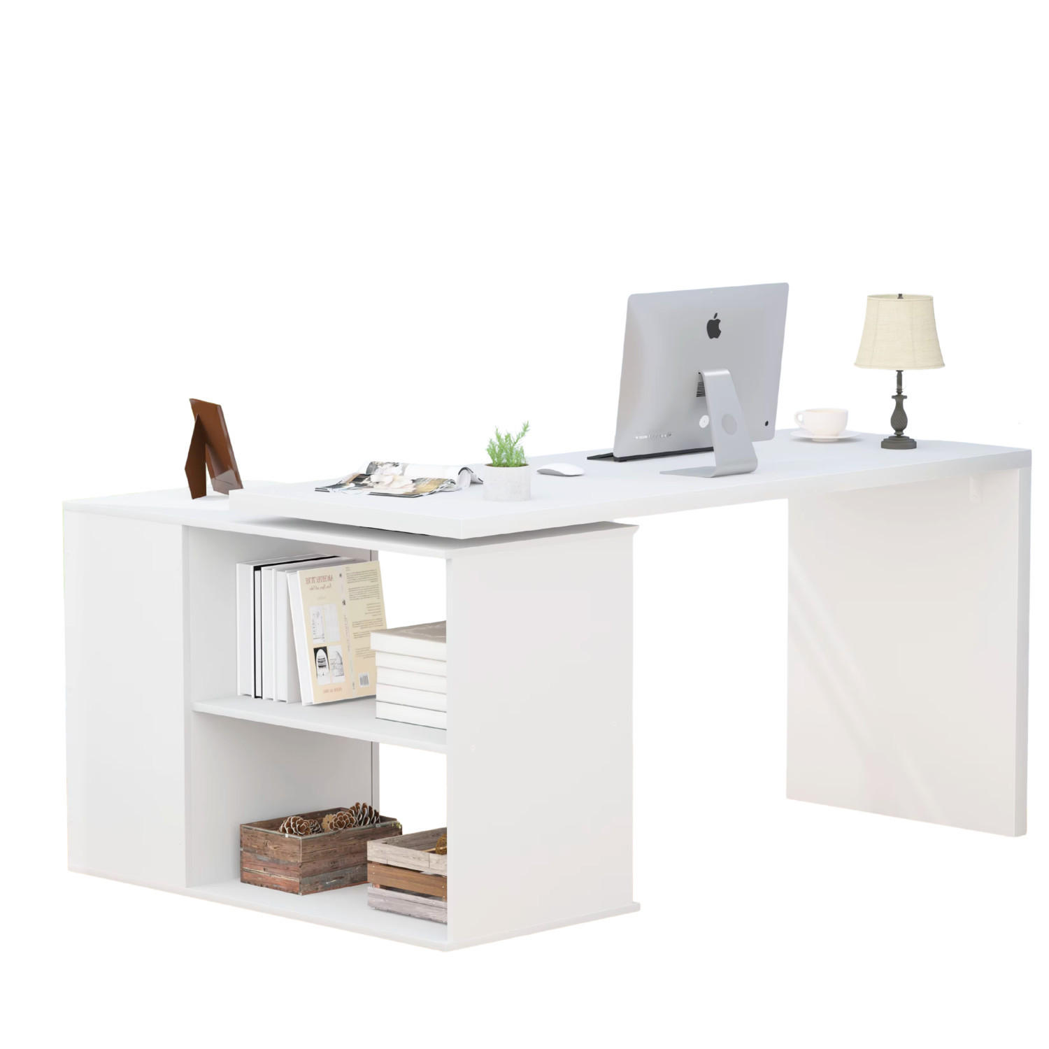 SCHREIBTISCH mit Schubladen flexibel 140 x 50 x 76 cm - Weiß, Holzwerkstoff/Metall (50/140/76cm) - Quality Elegance