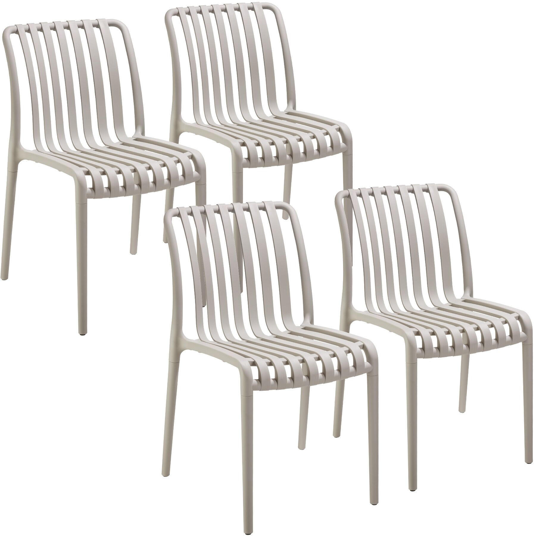 GARTENSTÜHLE Alcudia,47 x 58 x 80,5 cm, Belastbarkeit 110 kg,taupe - Taupe, Textil (47/80.5/58cm) - tectake