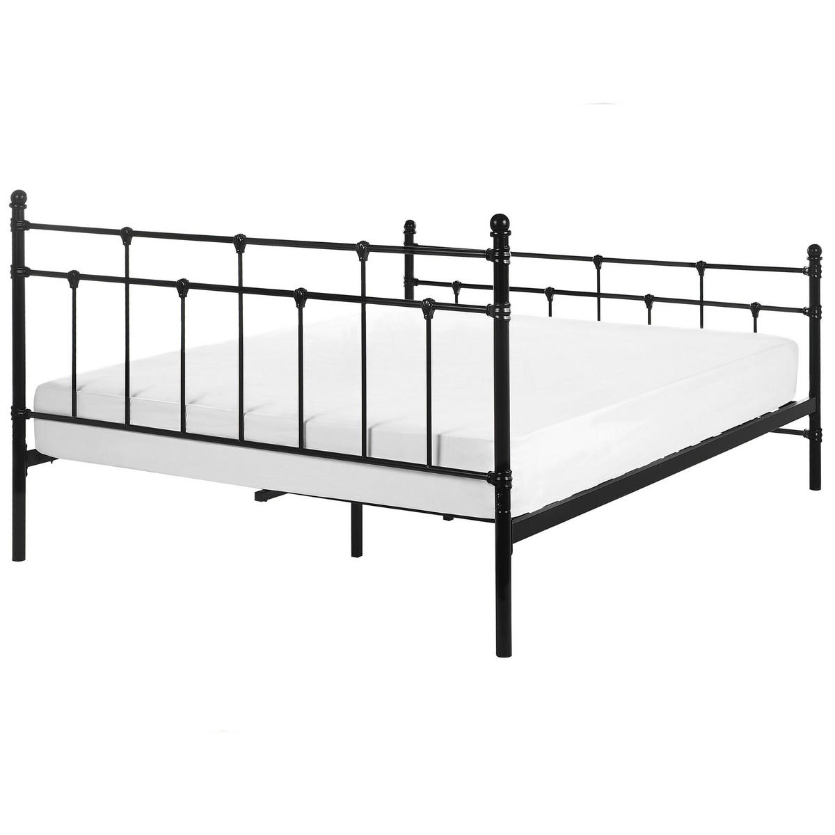METALLBETT 140/200cm Schwarz Lynx - Schwarz, Metall (140/200cm) - Beliani