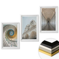 WANDBILDER 3er-Set - 40x60 cm Weißer Rahmen - Wendeltreppe der Kathedralenfassade - Weiß, Kunststoff (40/60cm) - ArtPrintCave