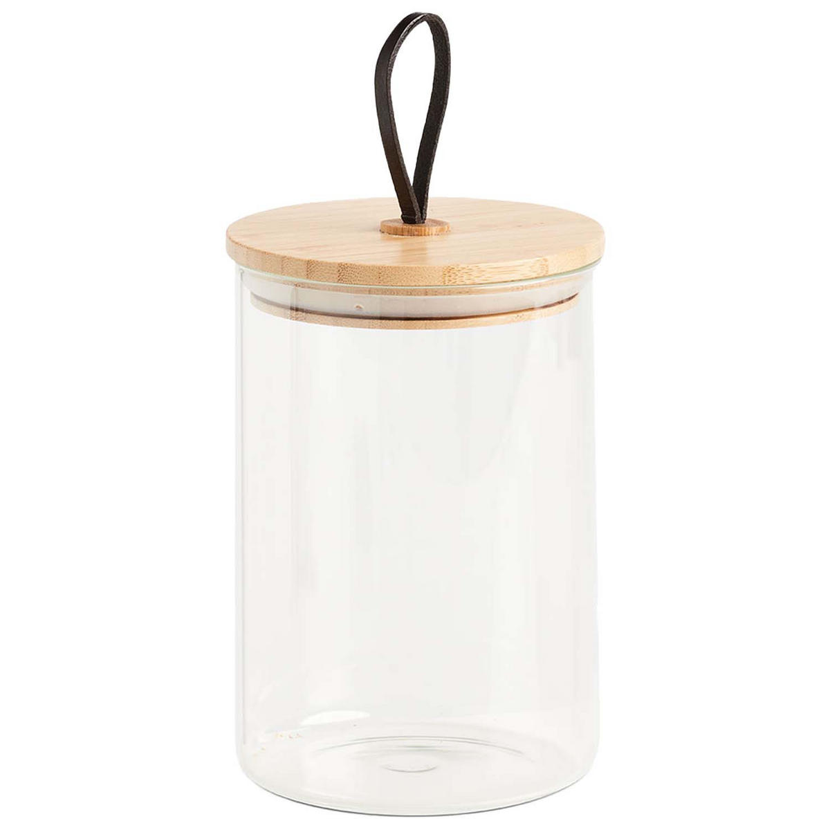 VORRATSGLAS 6 Stück mit Bambusdeckel - Ø 11,2 x 16,3 cm - Transparent, Glas (11.2/16.3/11.2cm) - Zeller Present