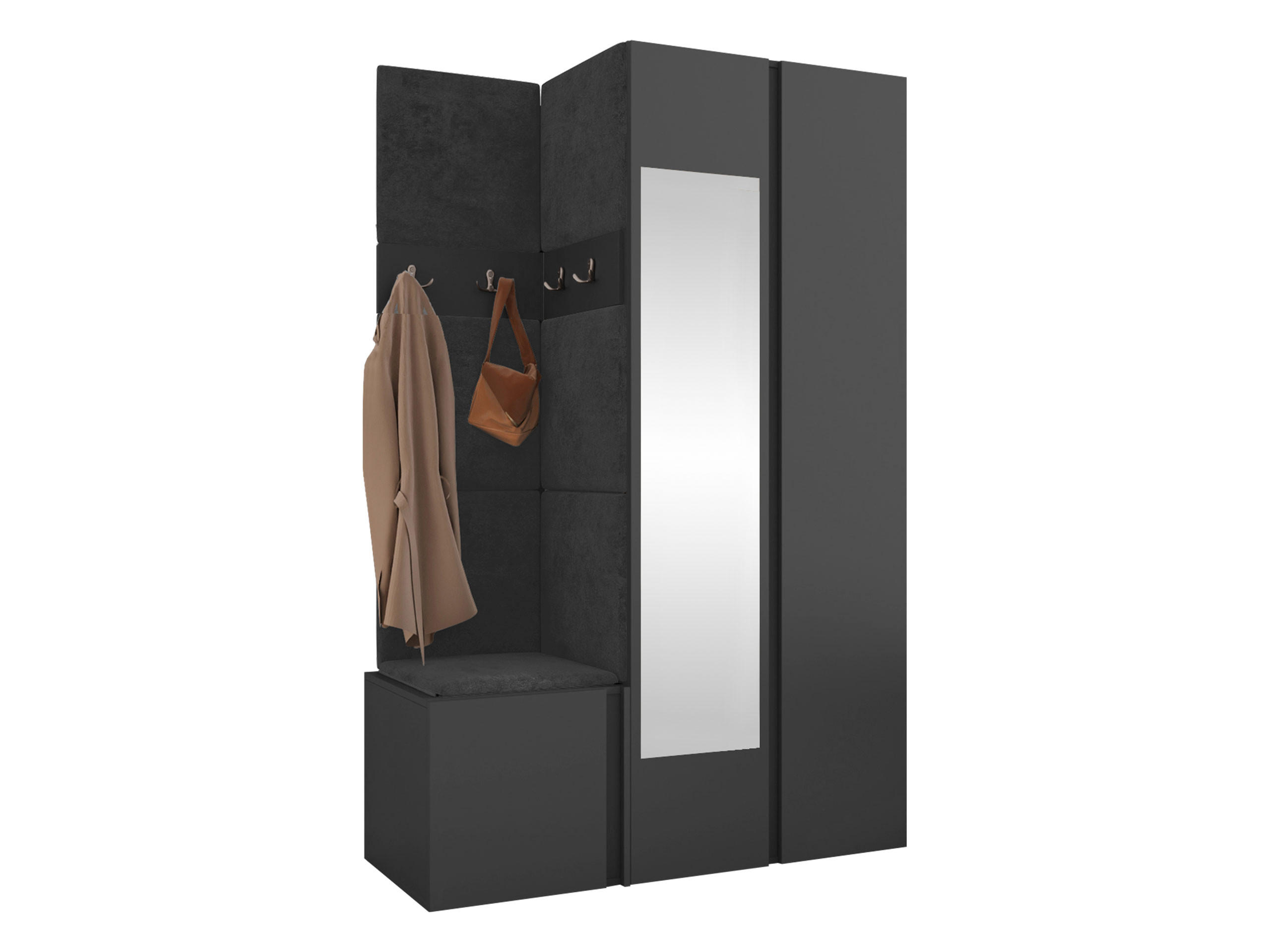 MOBILIER PENTRU HOL Orion XXVI - grafit/antracit, material plastic/compozit lemnos (116/186/46cm) - MIRJAN24